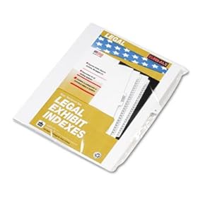 80000 Series Legal Exhibit Index Dividers, Side Tab, K, White, 25/Pack