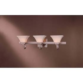 Minka Lavery Agilis 6813-84 Glass Reversible 3-LT 300w (8"H x 32"W) Vanity Lighting in Nickel