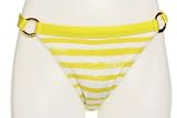 BCBGMAXAZRIA Women's Light Gold Lime Painted Stripe Combo Bikini Bottom