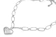 Sterling Silver Necklace - Plain Silver with Heart - 17in Length - Charm Size: 19mm