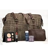 Lancome Makeup by Lancome, Brown/Beige Handbag with Cosmetic case