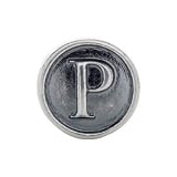Kera Sterling Silver Alphabet Letter P Bead