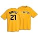 Majestic Pittsburgh Pirates #21 Roberto Clemente Gold Cooperstown Player T-shirt (X-Large)