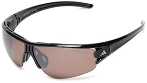 adidas Evil Eye Halfrim L a402 6060 Polarized Rectangle Sunglasses,Shiny Black,59 mm