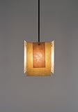 WPT Design SP-BZ-Pend Bronze Spider Mica Natural Amber Mica Pendant with Steel Powder-coated Bracket
