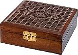 Gift for Valentine - Jewelry Boxes Wood Carving Hand Engraved Antiqued Finish Indian Style (wc344)