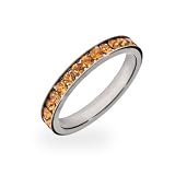 Eve's Addiction Citrine CZ Sterling Silver Stackable Eternity Band