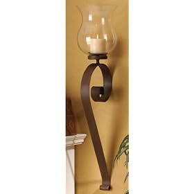 Scroll Wall Hurricane Candle Sconce by Uttermost