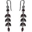 Ear Rings in Sterling Silver & Garnet Gemstone 3 inches (gpers009erng)