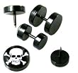 Fake Piercing Ear Plugs with Skull Design - Sizes: Big Sold as a Pair
