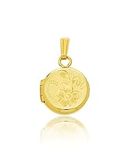 14K Yellow Gold Round Baby Locket (10 x 10 mm)