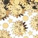 Gold Celestial Sun Metallica Embossed Confetti Luau Tropical Party Supply 1/2oz