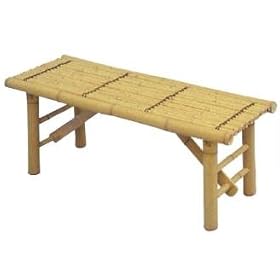 Rustic Coffee Table Alternative - 4ft. (48) Japanese Design Bamboo Pole Folding Leg Bench... by ORIENTAL FURNITURE
