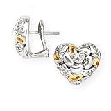 14K, SILVER AND DIAMOND CLIP EARRING D 0.20CTW