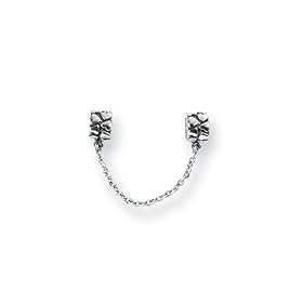 Security Chain with Heart Charms in Sterling Silver for Reflections, Expression, Kera, Pandora and SilveRado Bracelets & Necklaces