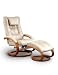 Microfiber Swivel Recliner and Ottoman - Mocha