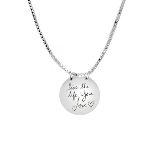 Sterling Silver Live The Life You Love. Learn From Yesterday. Live For Today. Hope For Tomorrow Reversible Necklace, 18