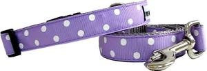 Owen & Olivia Designer Dog Leash - Lilac & White Dots 4 ft