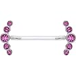 Invisible Bioplast Pink Round Five Gem Nipple Shield