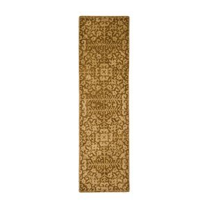 Safavieh Antiquities Collection AT411A Handmade Gold and Beige Hand-spun Wool Area Runner, 2-Feet 3-Inch by 10-Feet