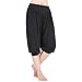 DJT Womens Soft Elastic Waistband Fitness Yoga Herem Cropped Pants