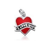 Sterling Silver I Love You Heart Charm