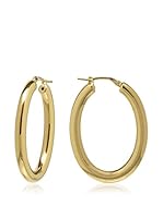 Bellavita Pendientes Oval Hoop plata de ley 925 milésimas