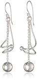 Sterling Silver Sterling Twist Ball Drop Earrings thumbnail