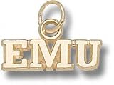 Eastern Michigan Eagles Solid 10K Gold ''EMU'' 3/16'' Pendant
