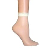 Ivory Ankle High Stretchy Sheer Stocking Socks