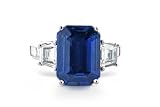 536 Ct Platinum Emerald Cut Sapphire Ring for sale