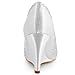 Elegantpark EP2003 Women's Closed Toe High Heels Pumps Satin Rhinestones Wedding Bridal Wedges Shoes
