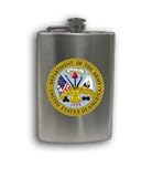 Military 8 oz. Stainless Steel Hip Flask with Funnel Gift Set : United States Army Logo