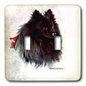 Dogs Pomeranian - Black Pomeranian - Light Switch Covers - double toggle switch