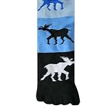 THE MOOSE IS LOOSE BLUE FUNKY TOE TOOTSIE SOCKS