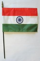 India - 8" x 12" World Stick Flag