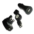 iPod 3 in 1 Charging & Data Kit - House Charger, Car Charger, USB Charger & Data Cable - Black