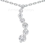 14K White Gold Round Cut Diamond Journey Pendant: 16in (1.50ct.tw, HI Color, SI2-3 Clarity)
