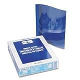Coated Paper Cover, Tang Clip, Letter, 1/2 Capacity, Clear/Blue, 25 per Box