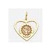 Florida Marlins 3/4in Heart Pendant - 14kt Yellow Gold