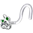Bioplast Clear Cherry Gem Nose Screw Ring