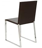 ITALMODERN Cora Leather Dining Chair, Dark Brown, Set of 2