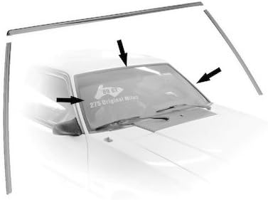 1979-1993 Mustang Hard Top Windshield Moldings Kit - 3pc