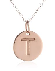 Duragold 14k Pink Gold Initial Pendant Necklace, 18"