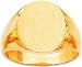 14K Gold Mens Signet Ring Sz 10