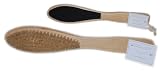 1 x natural bristle wooden brush 2 sided foot brush with exfoliating skin smoother