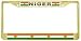 Niger Nigerien Flag Gold Tone Metal License Plate Frame Holder