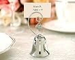 Charming Chrome Bell Place Card/Photo Holder with Dangling Heart Charm (Set of 4), 1 piece
