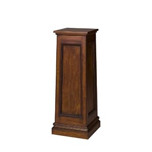 36H Square Pedestal Display Stand Traditional Style in Antigua Cherry Finish