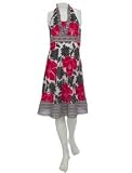 Ruffle Printed Mix Halter Dress
